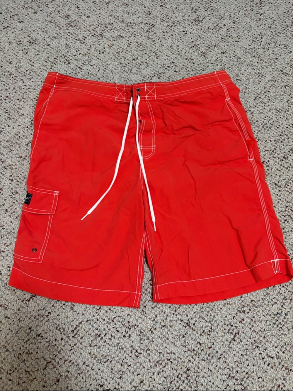 Chaps Orange  Men's Swim Board Shorts with Cargo Pocket